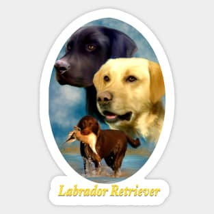 Labrador Retrievers Breed Art with Nameplate Sticker